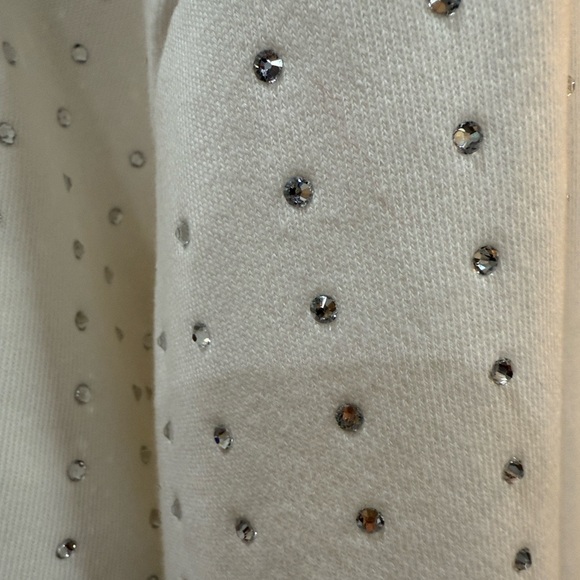 AKIRA Cream cropped Hoodie with Crystal Rhinestone Accents - Picture 14 of 14